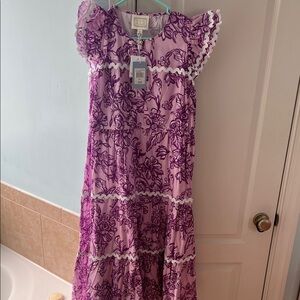 Sail to Sable Purple Ric Rac Midi Dress